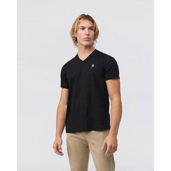 Psycho Bunny Black Classic V Neck Tee - Picture 1 of 6